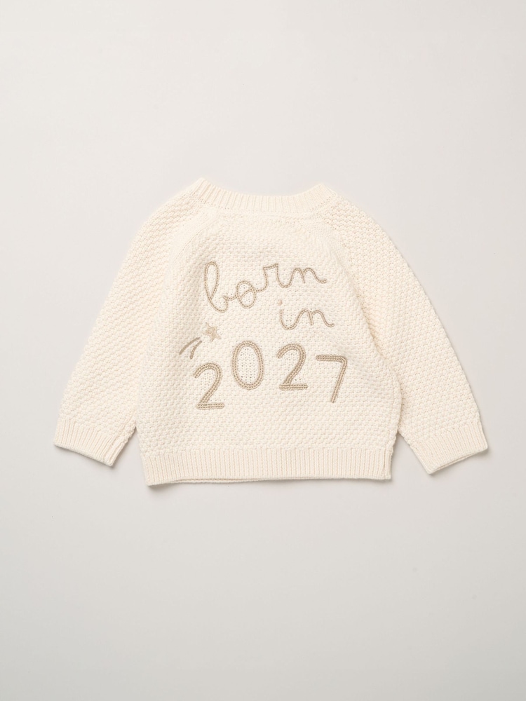 화이트 - Rock-A-Bye Baby Boutique Chunky Knitted Embroidered Cardigan - 4의 이미지 2