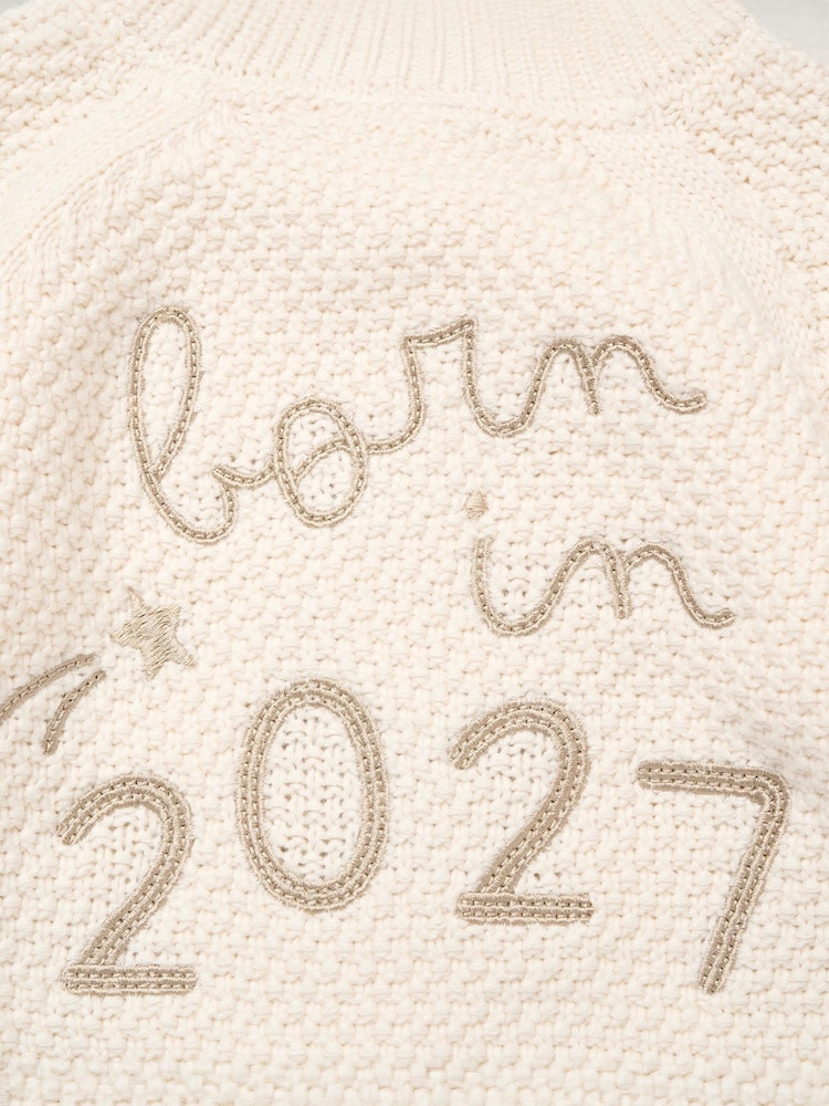 화이트 - Rock-A-Bye Baby Boutique Chunky Knitted Embroidered Cardigan - 4의 이미지 4