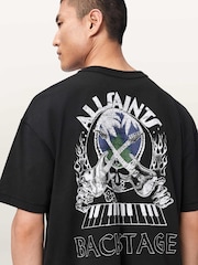 AllSaints Black Hula Short Sleeve Crew Neck T-Shirt - Image 5 of 8