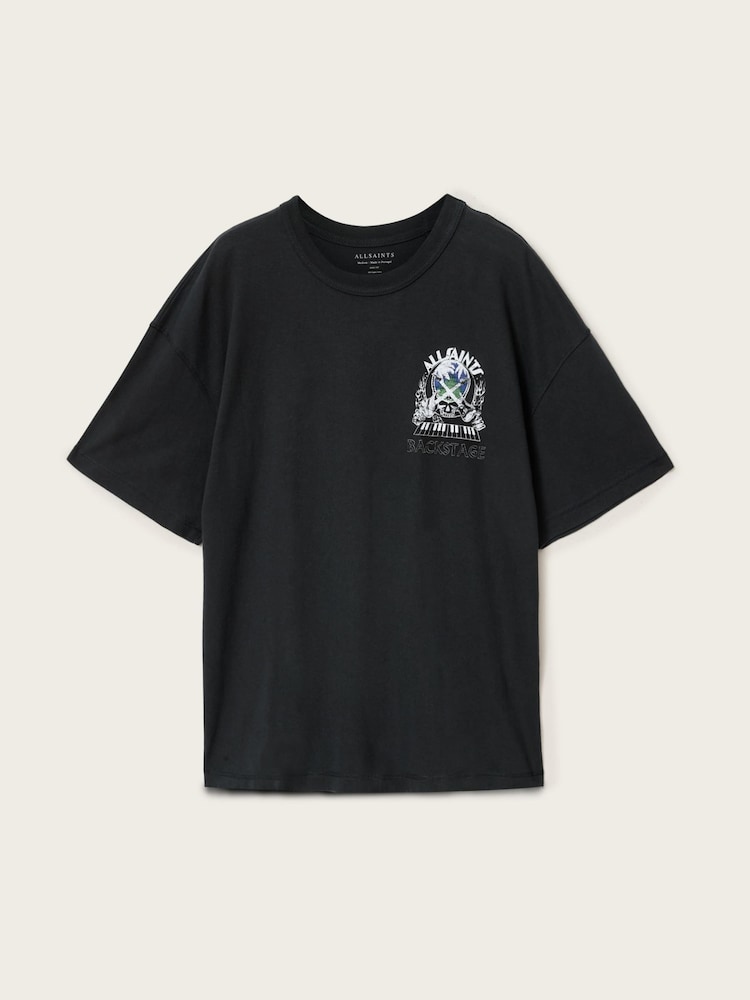 AllSaints Black Hula Short Sleeve Crew Neck T-Shirt - Image 8 of 8