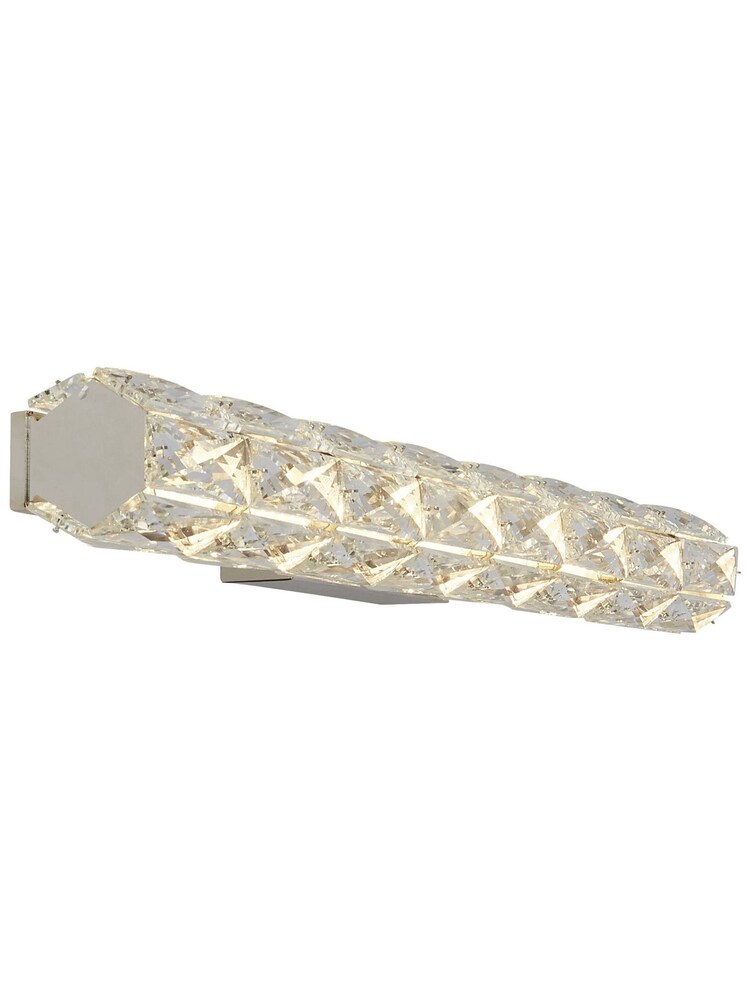 Searchlight Chrome Aloe Chrome  Clear Crystal Trim 60cm LED Wall Light - Image 2 of 3