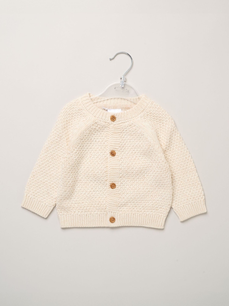 Бежевий - Rock-A-Bye Baby Boutique Chunky Knitted Embroidered Cardigan - Image 2 of 4