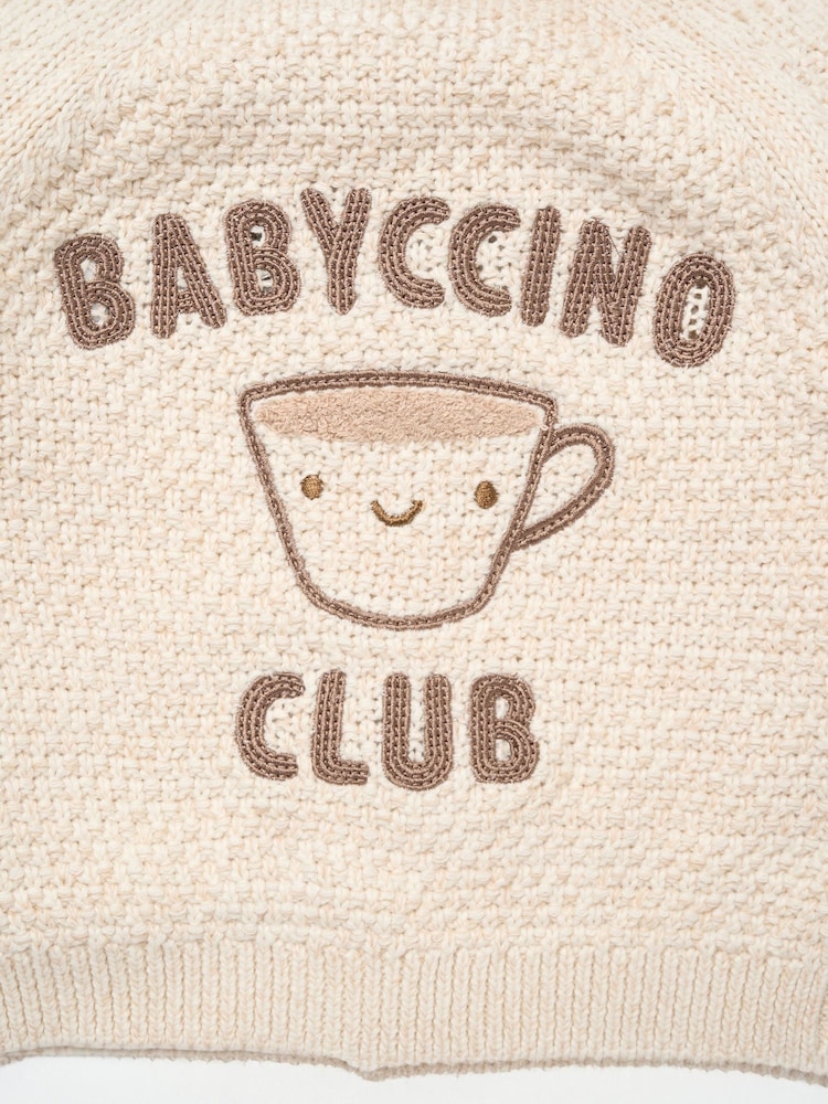 Бежевий - Rock-A-Bye Baby Boutique Chunky Knitted Embroidered Cardigan - Image 4 of 4