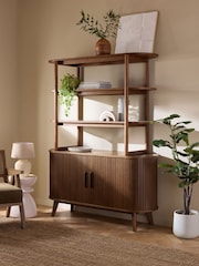 Dark Natural Hyde Tambour Door Storage Shelf - Image 1 of 10