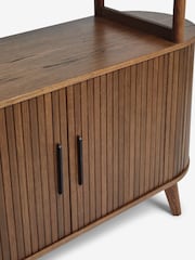 Dark Natural Hyde Tambour Door Storage Shelf - Image 10 of 10