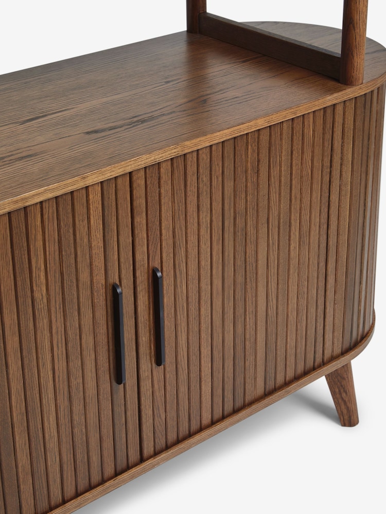 Dark Natural Hyde Tambour Door Storage Shelf - Image 10 of 10