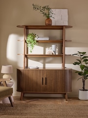 Dark Natural Hyde Tambour Door Storage Shelf - Image 2 of 10