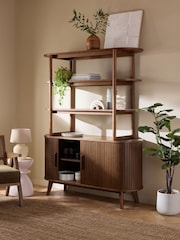 Dark Natural Hyde Tambour Door Storage Shelf - Image 3 of 10