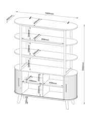 Dark Natural Hyde Tambour Door Storage Shelf - Image 4 of 10