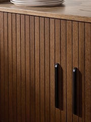 Dark Natural Hyde Tambour Door Storage Shelf - Image 5 of 10