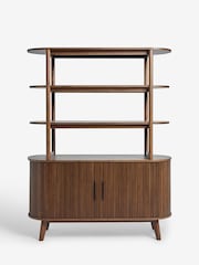 Dark Natural Hyde Tambour Door Storage Shelf - Image 7 of 10