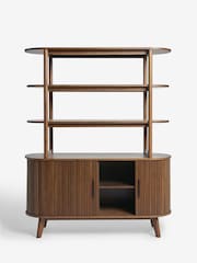 Dark Natural Hyde Tambour Door Storage Shelf - Image 8 of 10