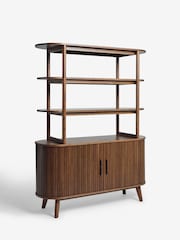 Dark Natural Hyde Tambour Door Storage Shelf - Image 9 of 10