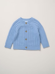 Rock-A-Bye Baby Boutique Blue Chunky Knitted Embroidered Cardigan - Image 2 of 3
