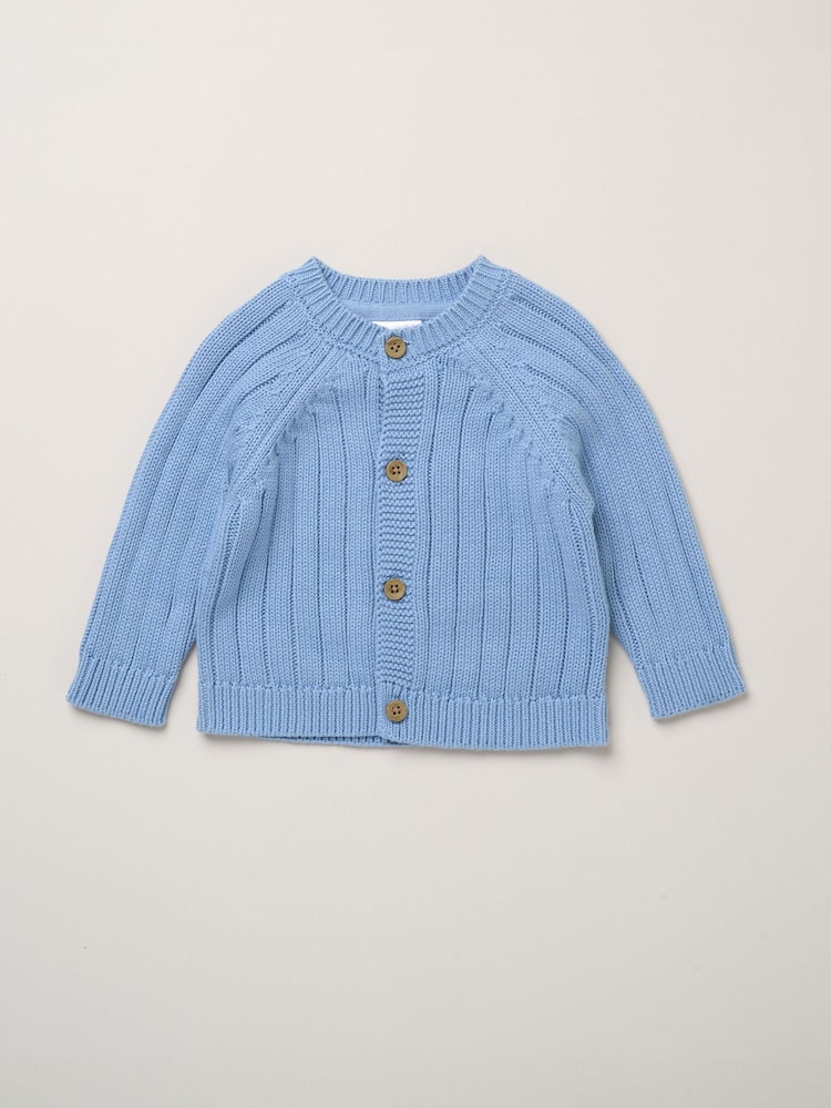 Rock-A-Bye Baby Boutique Blue Chunky Knitted Embroidered Cardigan - Image 2 of 3 Rock-A-Bye Baby Boutique Blue Chunky Knitted Embroidered Cardigan - Image 2 of 3