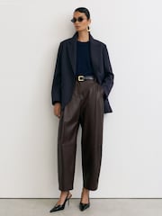 Reiss Navy Sandor Stretch-Twill Relaxed Single-Breasted Blazer - Image 4 of 7
