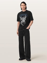 AllSaints Black Vanguard Short Sleeve Crew Neck T-Shirt - Image 2 of 6