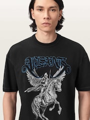 AllSaints Black Vanguard Short Sleeve Crew Neck T-Shirt - Image 3 of 6