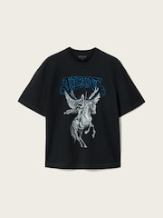 AllSaints Black Vanguard Short Sleeve Crew Neck T-Shirt - Image 6 of 6