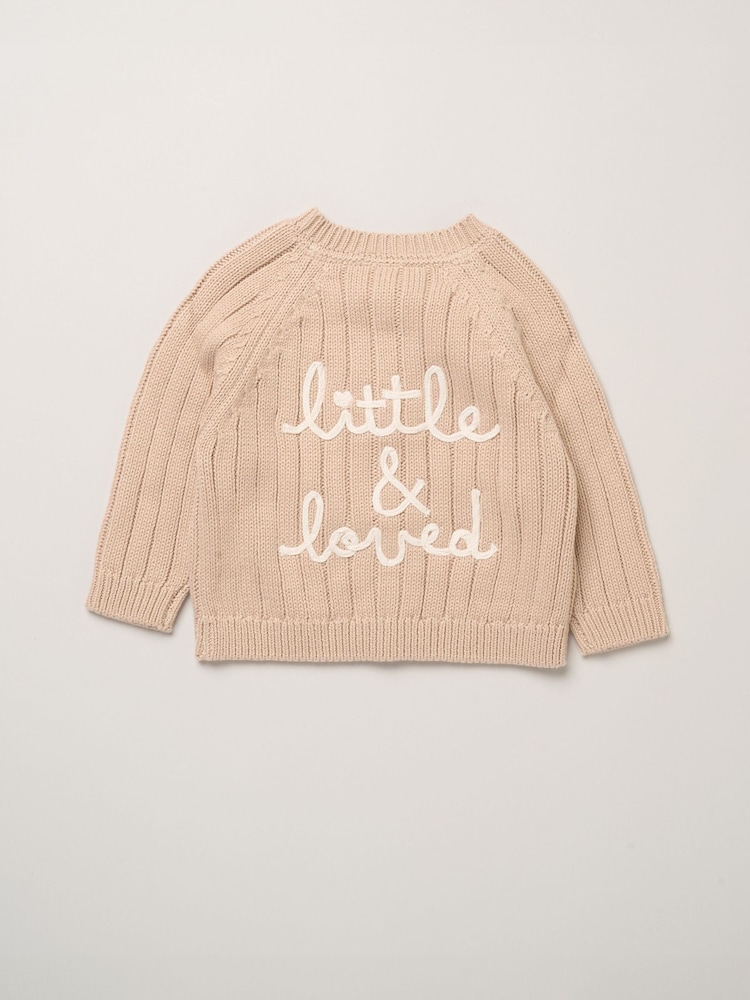 내추럴 - Rock-A-Bye Baby Boutique Chunky Knitted Embroidered Cardigan - 4의 이미지 1