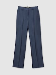כחול כהה - Atelier Satin Pinstripe Wide-Leg Trousers - תמונה 2 מתוך 7