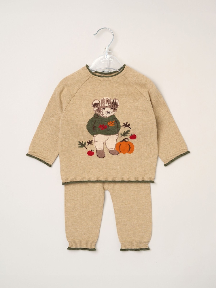 Hellbeige - Rock-A-Bye Baby Boutique True Knit Jumper and Leggings Set - Bild 1 von 4 Hellbeige - Rock-A-Bye Baby Boutique True Knit Jumper and Leggings Set - Bild 1 von 4