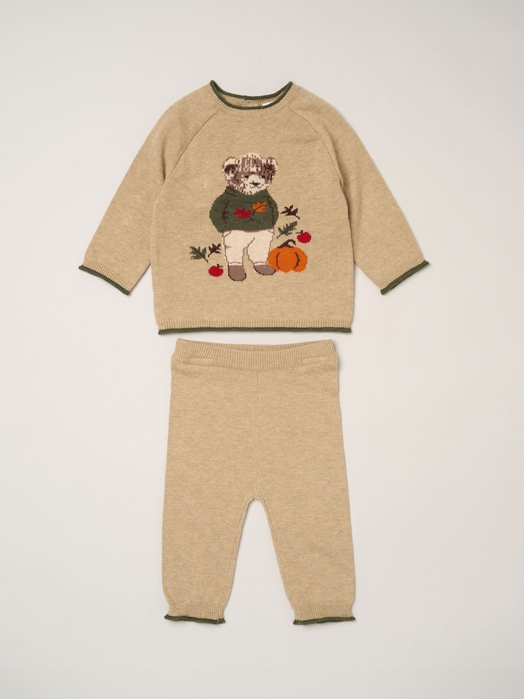 Hellbeige - Rock-A-Bye Baby Boutique True Knit Jumper and Leggings Set - Bild 2 von 4 Hellbeige - Rock-A-Bye Baby Boutique True Knit Jumper and Leggings Set - Bild 2 von 4