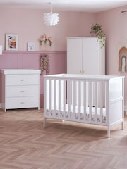 Obaby 3 Piece White Evie Mini Nursery Furniture Set - Image 1 of 6