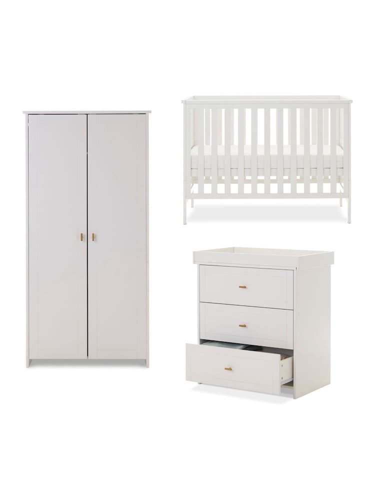 Obaby 3 Piece White Evie Mini Nursery Furniture Set - Image 2 of 6 Obaby 3 Piece White Evie Mini Nursery Furniture Set - Image 2 of 6