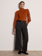 Apricot Plait Mesh Sleeve Jumper - صورة 3 من 4