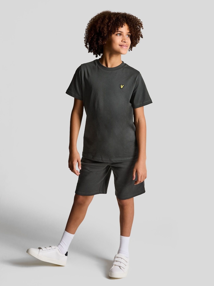 Lyle & Scott Gunmetal Grey Boys Essentials 100% Cotton Crew Neck T-Shirt - Image 2 of 5