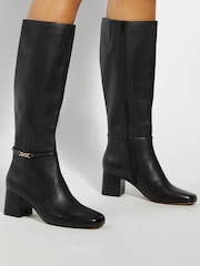Dune London Black Wide Fit Sanna Knee High Boots - Image 1 of 6