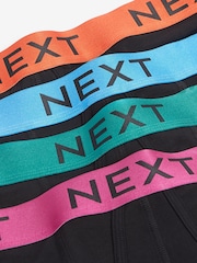Black Bright Waistband 4 pack A-Front Boxers - Image 6 of 6
