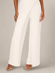 Adrianna Papell White Pearl Crepe Jumpsuit - Image 4 of 7