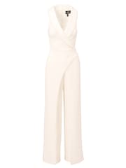 Adrianna Papell White Pearl Crepe Jumpsuit - Image 6 of 7