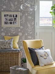 Laura Ashley Steel Dragonfly Dragonfly Garden Wallpaper Sample - Image 1 of 2