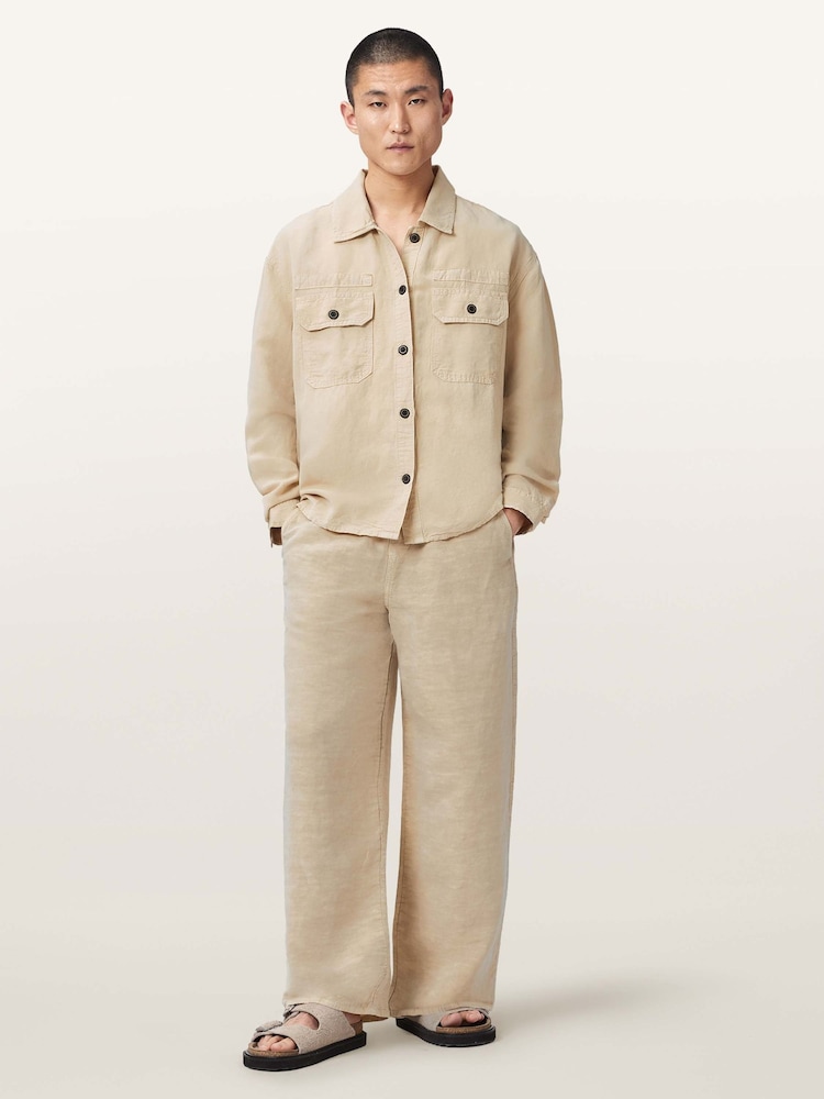 AllSaints Cream Korten Shacket - Image 2 of 7
