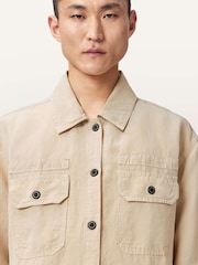 AllSaints Cream Korten Shacket - Image 3 of 7
