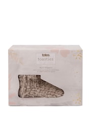 Totes Natural Ladies Faux Fur  Short Boot Slippers - Image 3 of 5