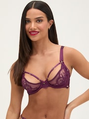 Boux Avenue Purple Mila Lace Balconette Bra - Image 1 of 6