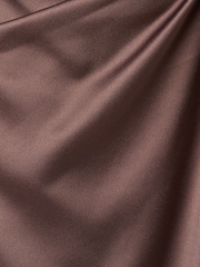 Adrianna Papell Brown One Shoulder Satin Gown - Image 3 of 7