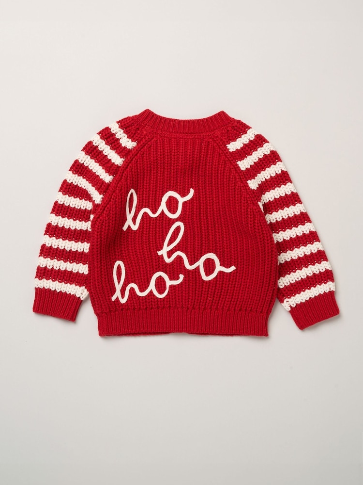 Червона смуга - Rock-A-Bye Baby Boutique Chunky Knitted Embroidered Cardigan - Image 1 of 4