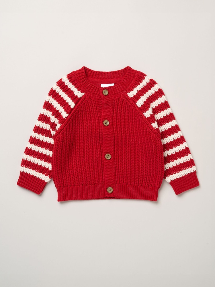 Червона смуга - Rock-A-Bye Baby Boutique Chunky Knitted Embroidered Cardigan - Image 2 of 4