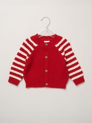 Червона смуга - Rock-A-Bye Baby Boutique Chunky Knitted Embroidered Cardigan - Image 3 of 4