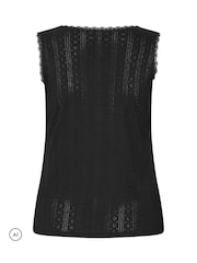 Yours Curve Black Thermal Pointelle Vest - Image 6 of 6