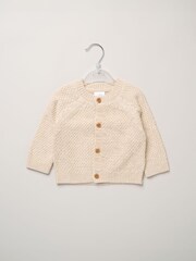크림 - Rock-A-Bye Baby Boutique Chunky Knitted Embroidered Cardigan - 4의 이미지 3