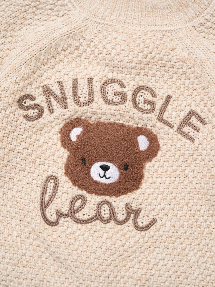 크림 - Rock-A-Bye Baby Boutique Chunky Knitted Embroidered Cardigan - 4의 이미지 4