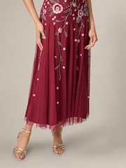Vestido largo hasta el tobillo de malla con abalorios de Adrianna Papell Petite - Imagen 5 de 7