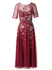 Vestido largo hasta el tobillo de malla con abalorios de Adrianna Papell Petite - Imagen 7 de 7