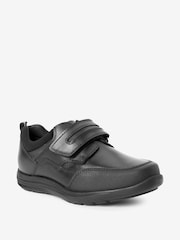 Black Extra Wide Fit (H) School Leather Single Strap Shoes - Image 3 of 8